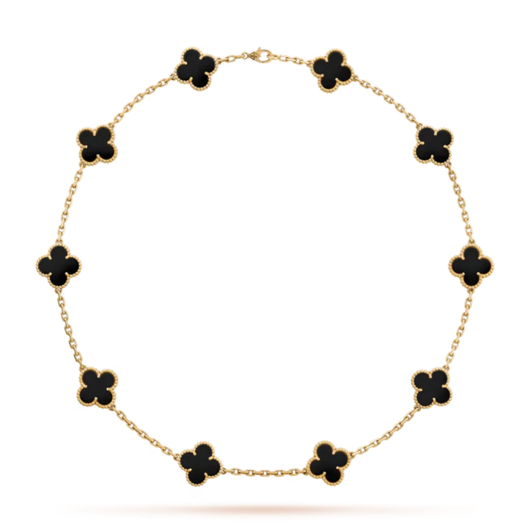 CLOVER | 10 Motive Black Necklace