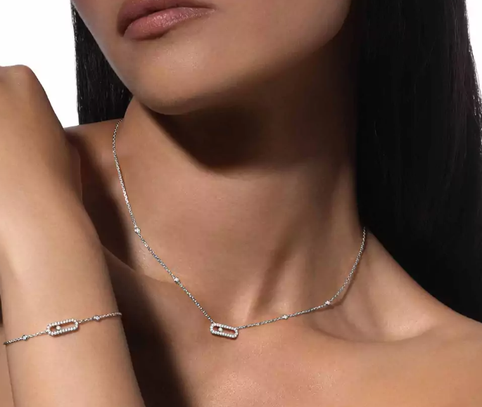 EXCLUSIVE | Mollyanne Diamanté Uno Necklace – Silver