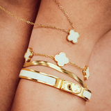 Beige Clover Armband