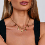 18K Gold Paperclip Charm Necklace