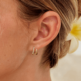 18K Gold & Crystal Claw Earrings