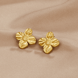 18K Gold Flower Earrings