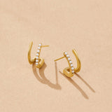 18K Gold & Pearl Claw Earrings
