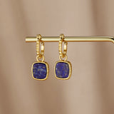 Astoria Blue Stone Hoop Earrings