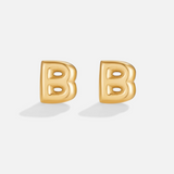 Gold Bubble Letter Earrings