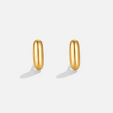 Gold Bubble Letter Earrings