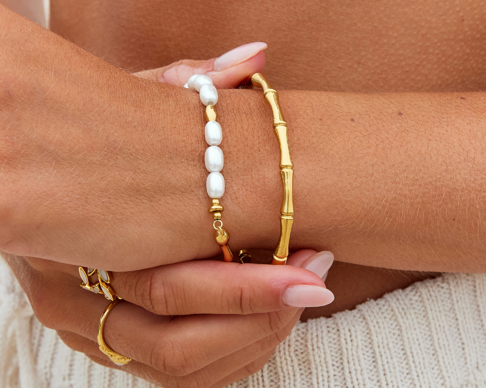 Ara Golden Bamboo Bangle