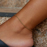 Calla Gold Twisted Chain Anklet