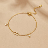 Eliza Gold Crystal Anklet