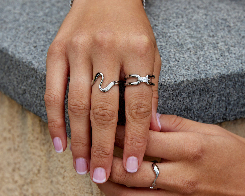 Eliza Silver Link Chain Ring