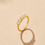 Golden Moonstone Eternity Ring