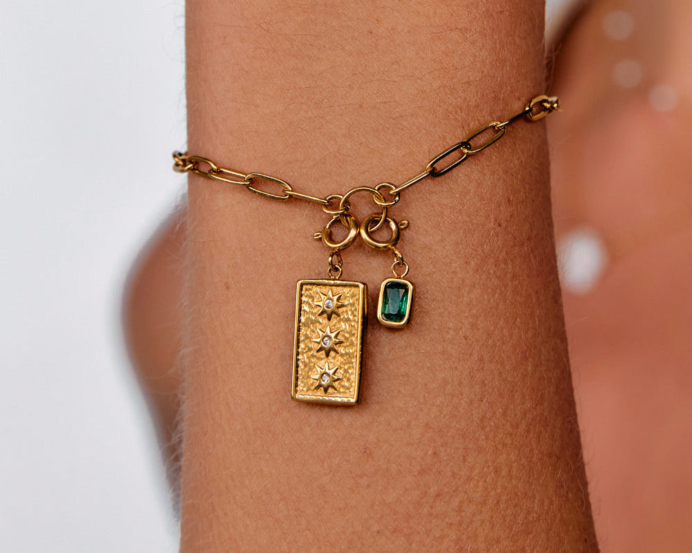 Green Emerald Crystal Charm