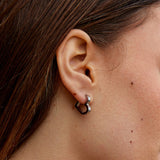 Mary Heart Silver Hoop Earrings