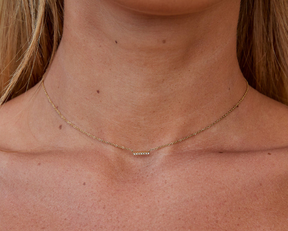 Missy Crystal Bar Pendant Necklace