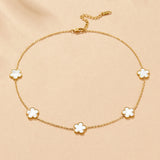 Pearl Shell Clover Necklace