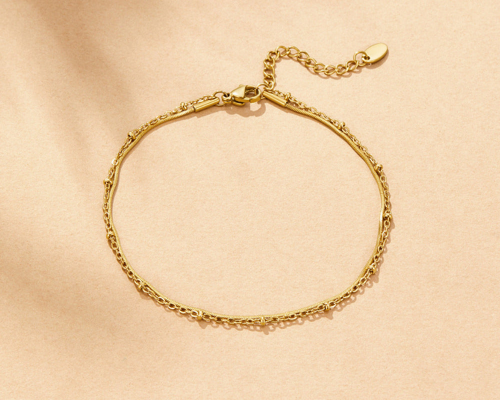 Pia Gold Layered Anklet