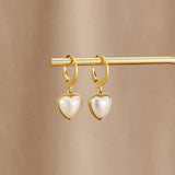 'Pure Heart' Pearl Hoop Earrings