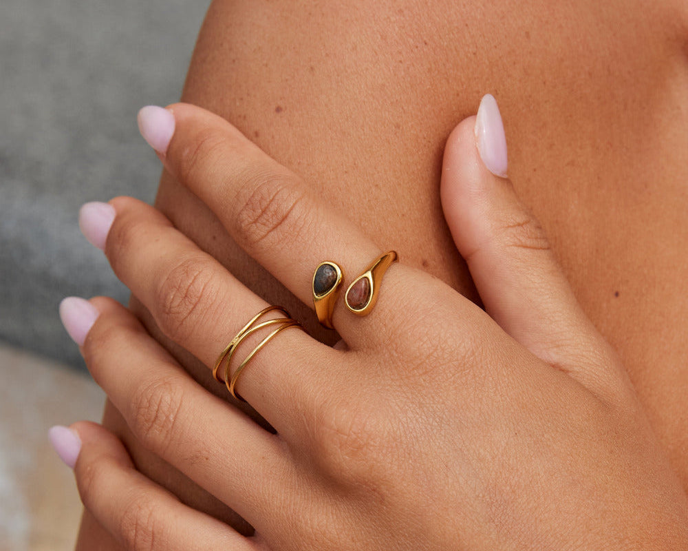 Tiger Eye Stone Wrap Ring