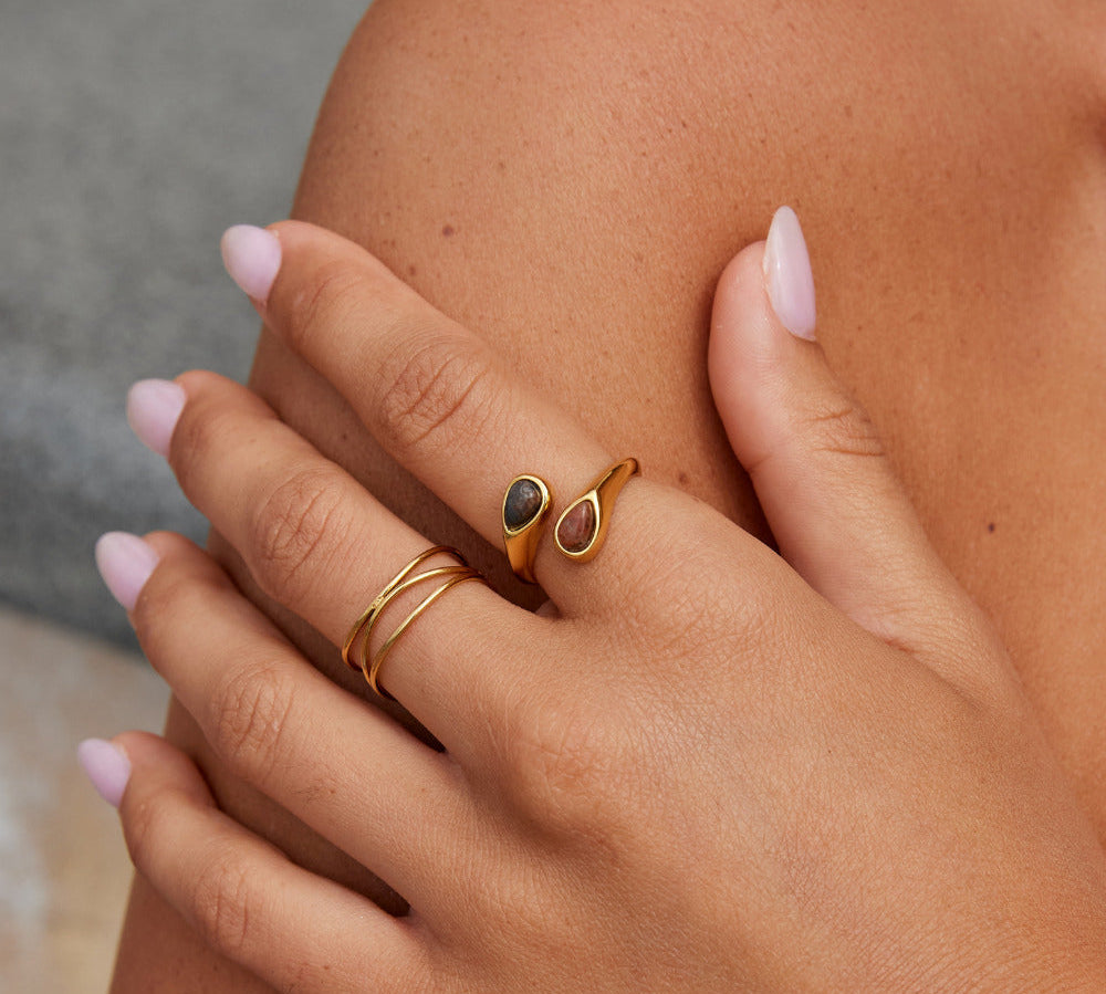 Tiger Eye Stone Wrap Ring