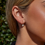 White Petal Shell Drop Earrings