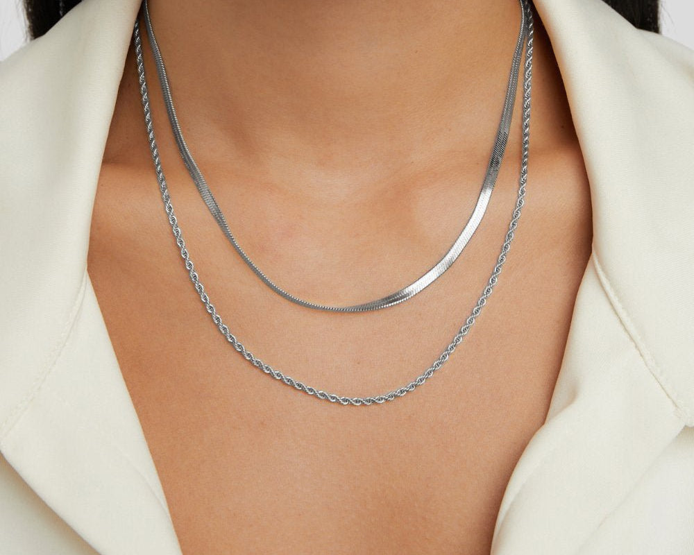 Alexandra Silver Layered Necklace