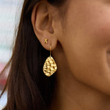 Amaya Hammered Gold Drop Earrings