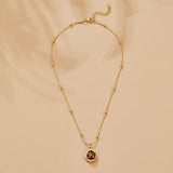 Amber Stone Pendant Necklace
