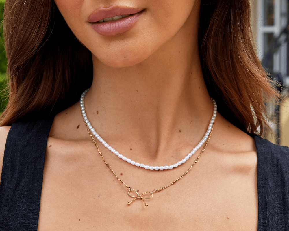 Anika Gold Bow Necklace