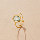 Aquamarine Crystal Gold Ring