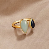 Aquamarine Teardrop Ring