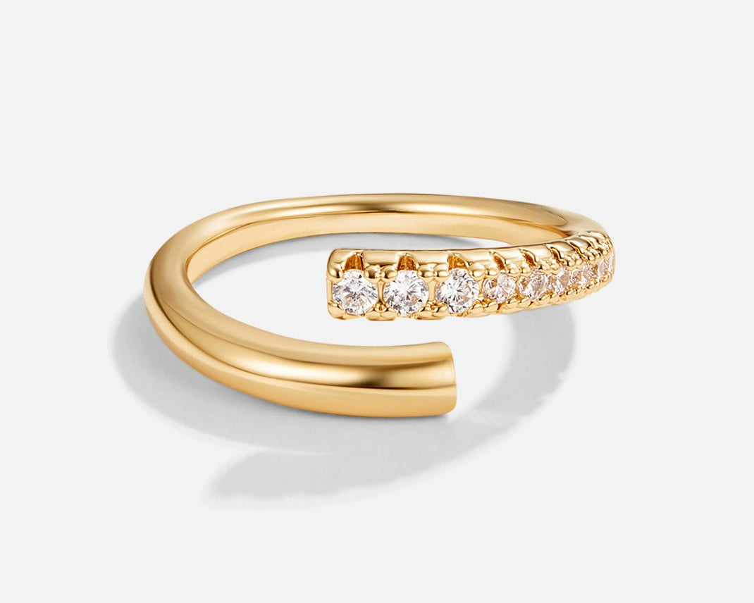 Arya Gold & Crystal Wrap Ring