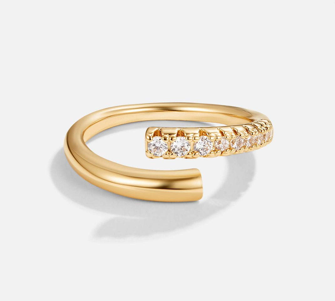 Arya Gold & Crystal Wrap Ring