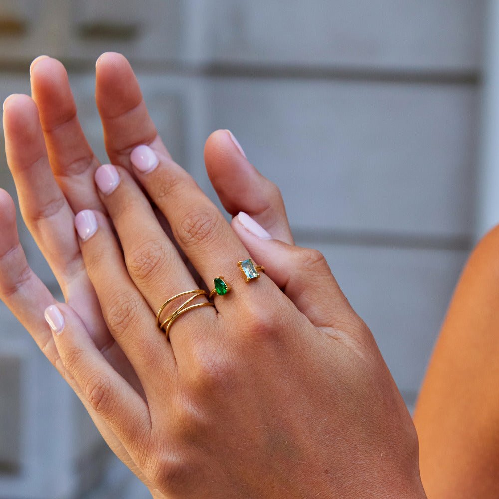 Aurora Aqua Green Crystal Ring