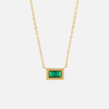 Baguette Birthstone Necklace