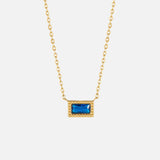 Baguette Birthstone Necklace