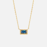 Baguette Birthstone Necklace