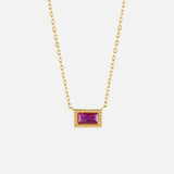 Baguette Birthstone Necklace
