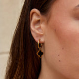 Black Clover Hoop Earrings