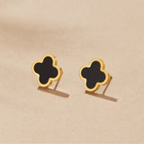 Black Clover Stud Earrings
