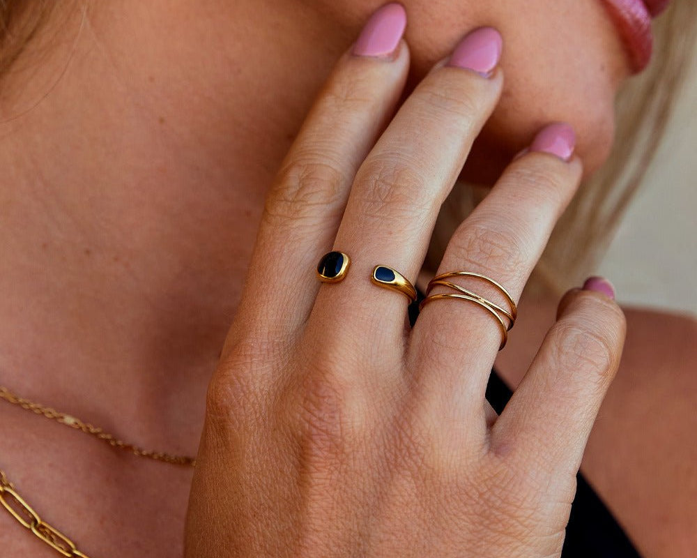 Black Sahara Wrap Ring