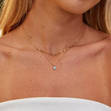 Blue Opal Teardrop Layered Necklace