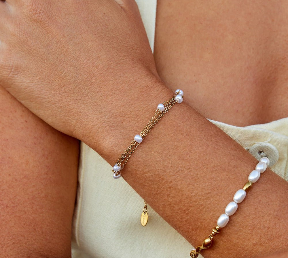 Callie Layered Pearl Bracelet