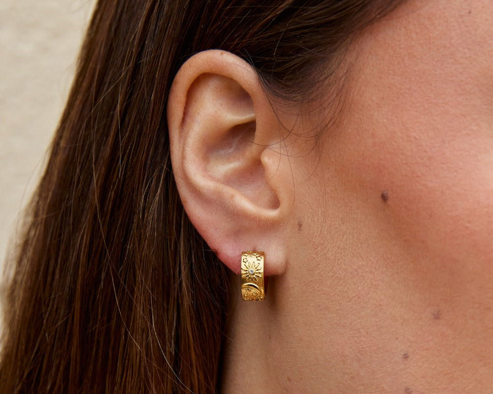 Celestial Gold Hoop Earrings