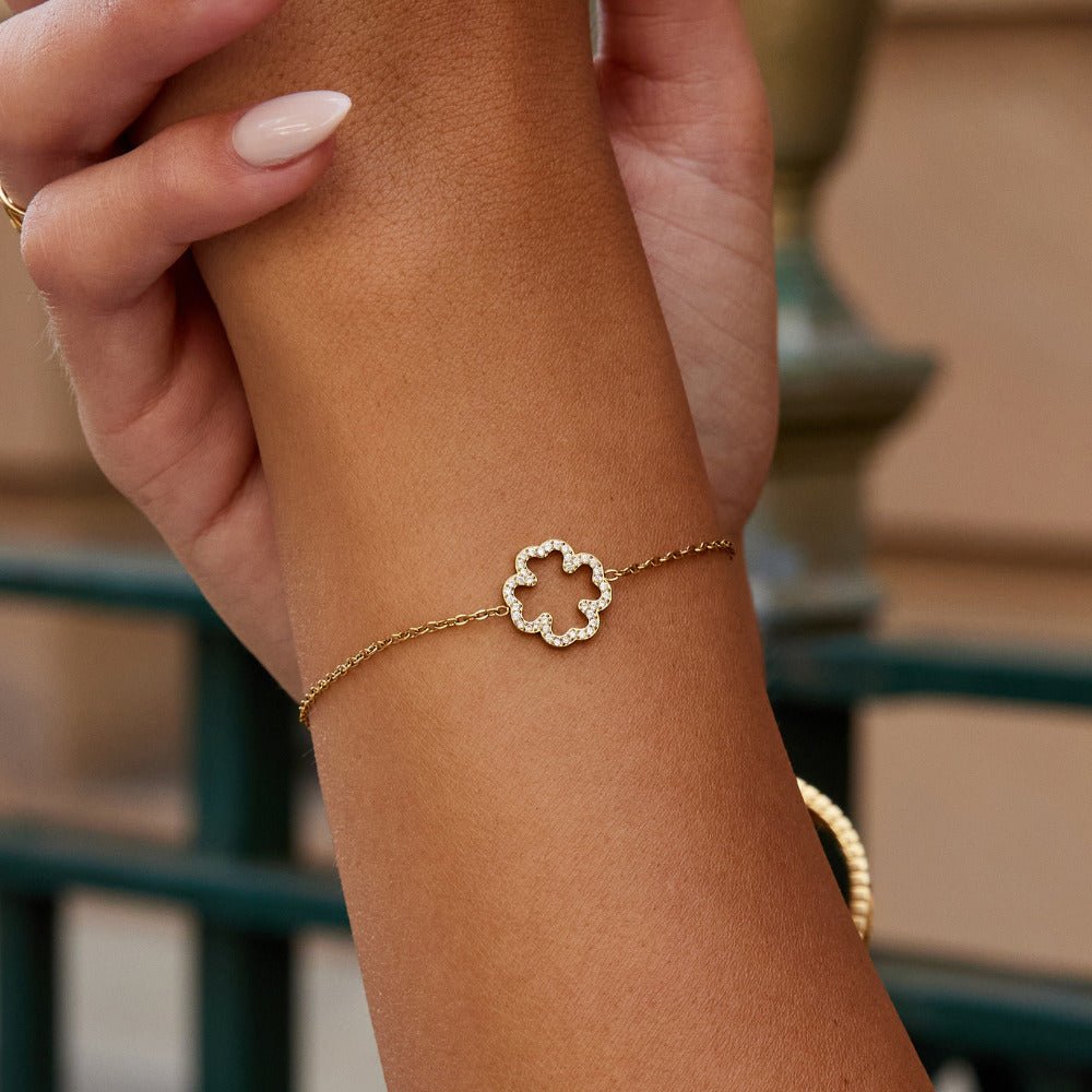 Crystal Clover Leaf Bracelet