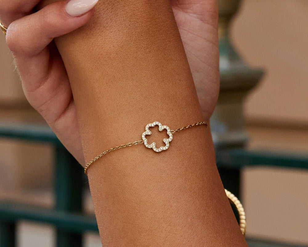 Crystal Clover Leaf Bracelet