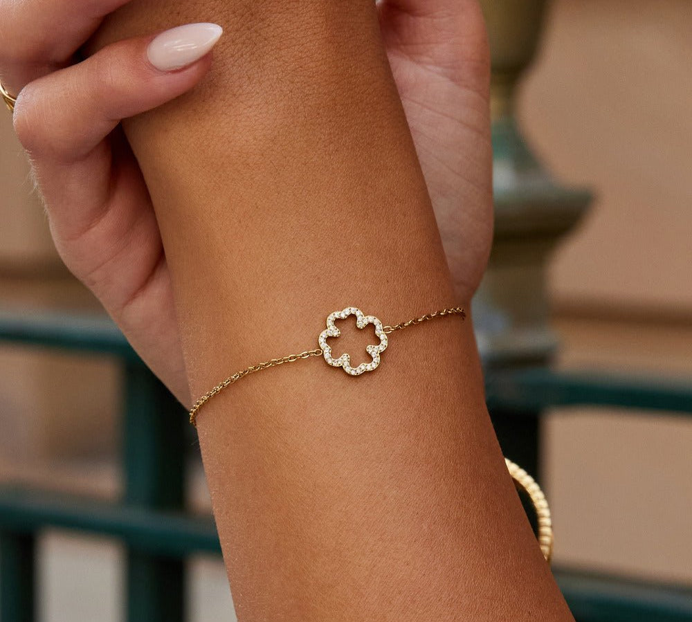 Crystal Clover Leaf Bracelet