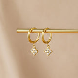 Crystal Four Leaf Clover Drop Earrings