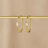Crystal & Gold Diana Hoop Earrings