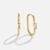 Crystal & Gold Diana Hoop Earrings