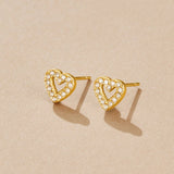 Crystal Heart Stud Earrings